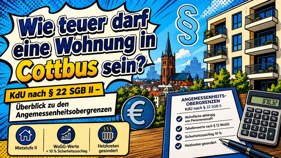 Übersicht „Wie teuer darf eine Wohnung in Cottbus sein?“ zu den Kosten der Unterkunft